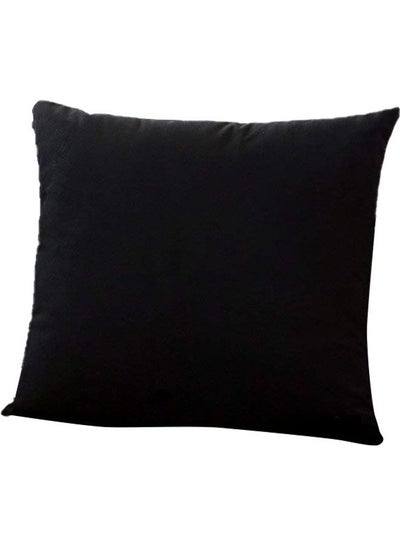 Buy 1-Piece Velvet Decorative Filled Cushion Black in Saudi Arabia