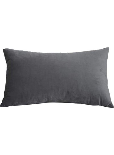 Buy Velvet Decorative Filled Cushion Grey in Saudi Arabia