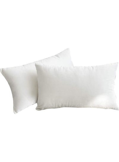 Buy 2-Piece Simple Velvet Decorative Pillow White in Saudi Arabia