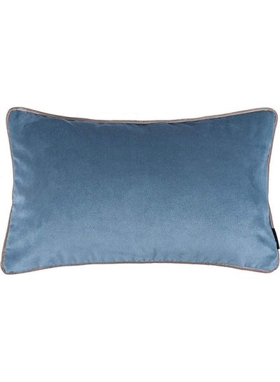 Buy Solid Velvet Decorative Cushion Blue in Saudi Arabia