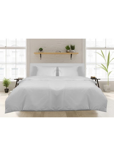 Buy Double Size 100% Cotton 250Tc Box Sateen Duvet Cover Cotton Blend White in UAE