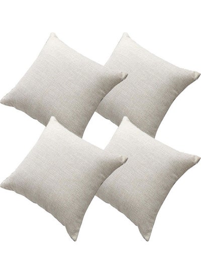 Buy 4-Piece Simple Decorative Cushion White in Saudi Arabia