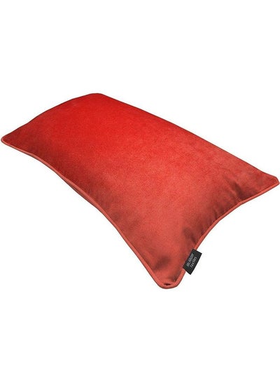 Buy Solid Velvet Decorative Cushion Red in Saudi Arabia