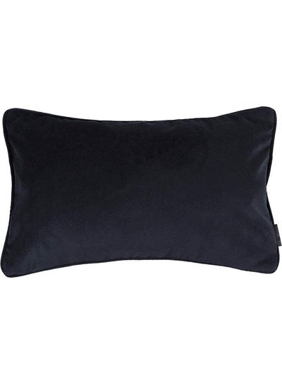 Buy Solid Velvet Decorative Cushion Black in Saudi Arabia