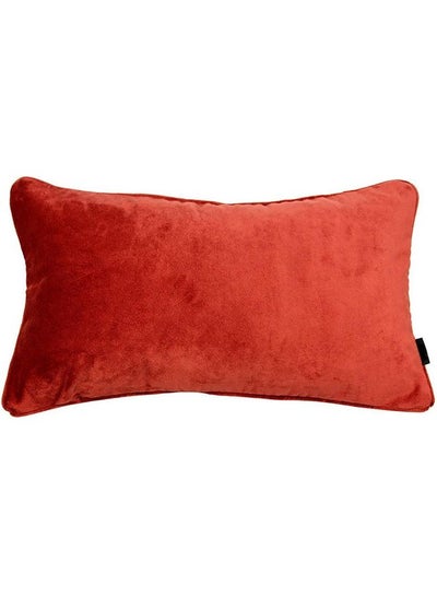 Buy Solid Velvet Decorative Cushion Orange in Saudi Arabia