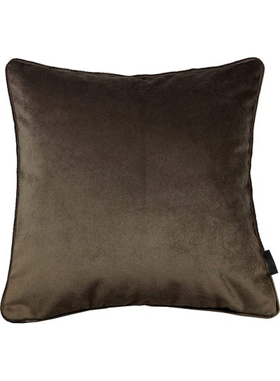 Buy Velvet Decorative Cushion Brown in Saudi Arabia