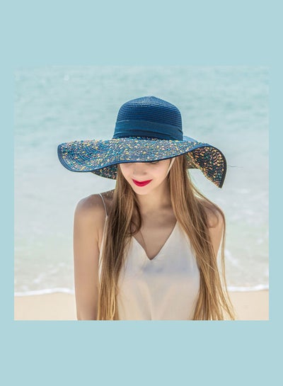 Buy Foldable Floppy Hat Blue in Saudi Arabia