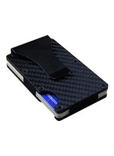 Buy Carbon Fibber Metal Card Case Black in UAE