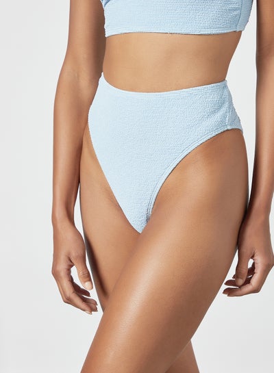 Buy Textured Bikini Bottoms Blue in UAE