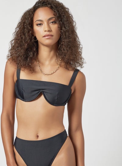 Buy Strappy Bikini Top Black in UAE