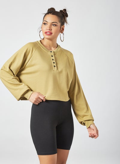 Buy Cropped Sweatshirt Green in UAE