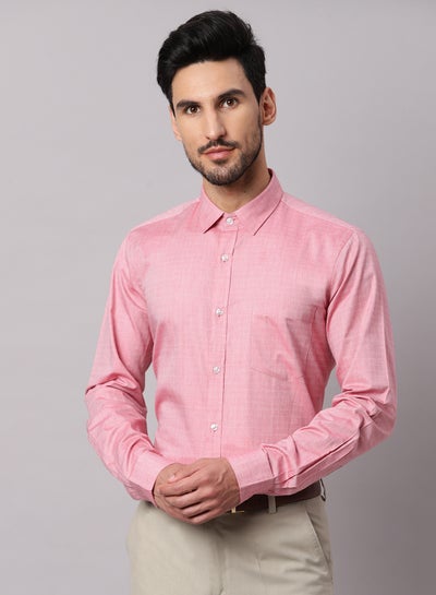 Buy Formal Collared Neck Shirt Taffy Pink in Egypt