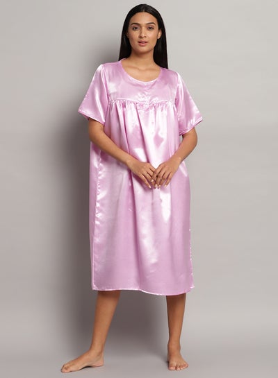 Buy Casual Midi Nightdress Purple in Saudi Arabia