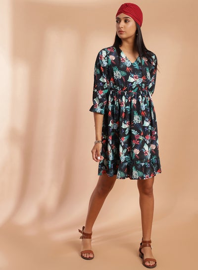 Buy All-Over Printed Mini Dress Multicolour in Saudi Arabia