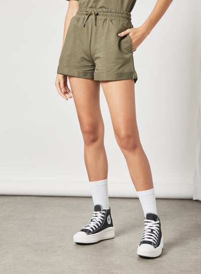 Buy Basic Drawstring Shorts Green in UAE