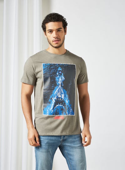 اشتري Jaws Print T-Shirt رمادي في الامارات