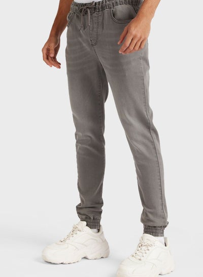 Buy Relaxed Fit Casual Jeans Grey in Saudi Arabia