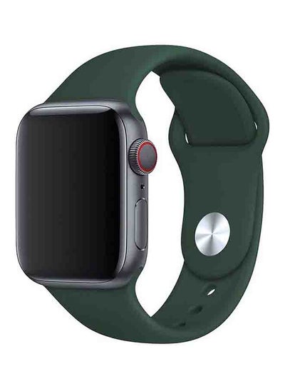 Buy Silicone Sport Replacement Band For Apple iWatch Series 6/SE/5/4/3/2/1 44-42mm Dark Green in UAE