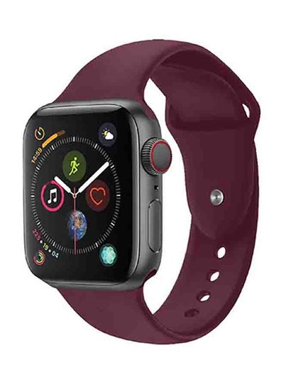 Buy Silicone Sport Replacement Band For Apple iWatch Series 6/SE/5/4/3/2/1 44-42mm Maroon in UAE