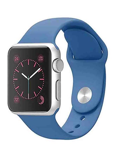 Buy Silicone Sport Replacement Band For Apple iWatch Series 6/SE/5/4/3/2/1 44-42mm Prussian Blue in UAE