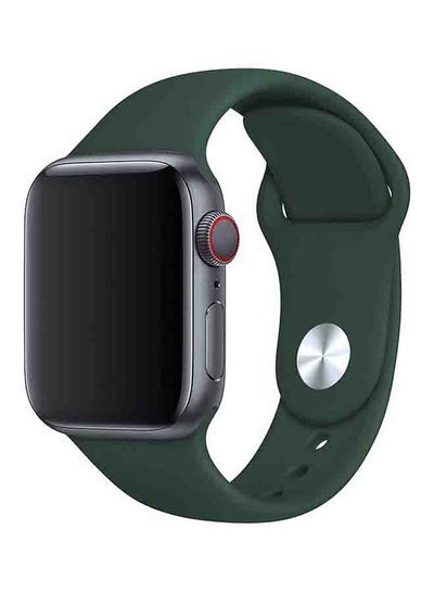 اشتري Silicone Sport Replacement Band For Apple iWatch Series 6/SE/5/4/3/2/1 40-38mm 40-38مم أخضر داكن في الامارات