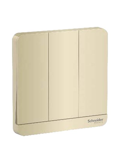 Buy 16Ax 2 Way 3 Gang Plate Switch Gold 3.42cm in UAE