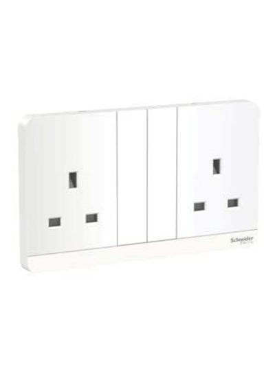 Buy 1 Gang  13A & 230V Double Switched Socket White 3.17cm in UAE