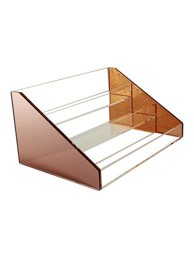 Buy Acrylic Makeup & Perfume Display Stand Rose Gold/Clear 25x18x12 cm in UAE