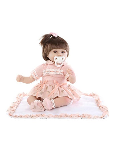 اشتري Cute And Realistic Reborn Baby Doll With Plush Toy Pacifier Bottle 50x20x14cm في السعودية