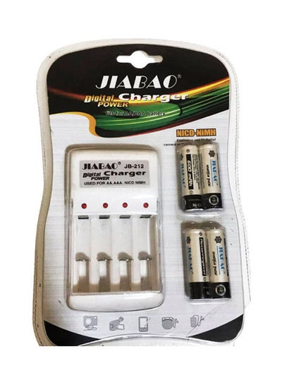 Buy Battery Charger With 4 Rechargeable Pen Battery Compartment Multicolour in Egypt