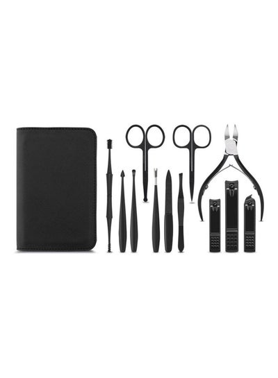 Buy 12-Piece Pedicure and Manicure Tool Kit Black/Silver in Egypt