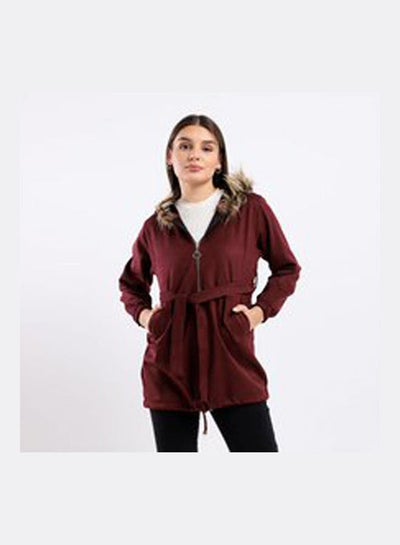 Buy Plain Basic Jacket Burgundy in Egypt