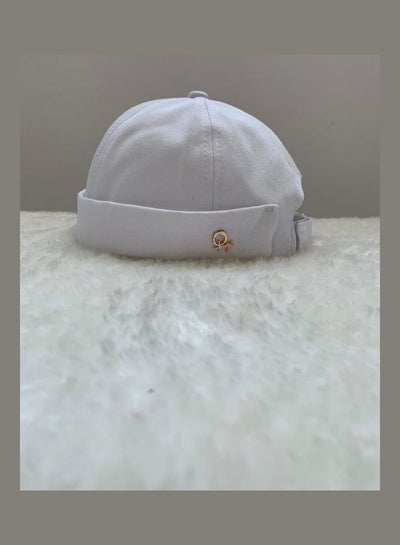 Buy Solid Pattern Skull Cap White in UAE