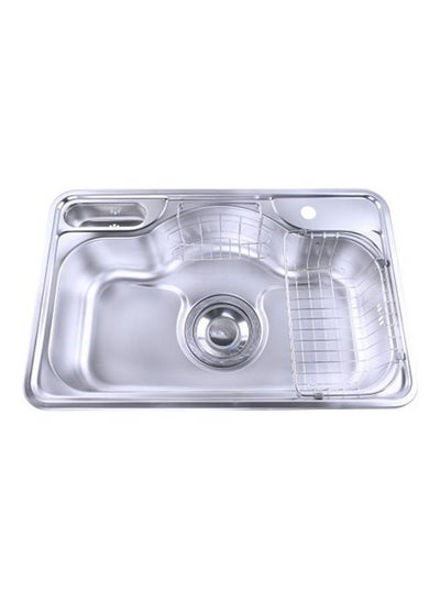 Buy Kitchen Stainless Steel sink Silver 75X48cm in Egypt