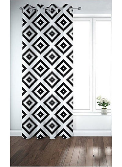 Buy Fabric Curtains Print Black 130x260cm in Egypt