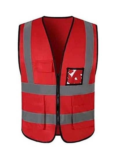 Buy Safety Vest Red/Grey/Black in UAE
