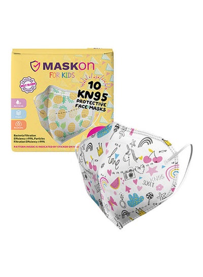 Buy Kn95 Kids Unicorn Pattern Mask 10 Pcs Multicolour in Egypt