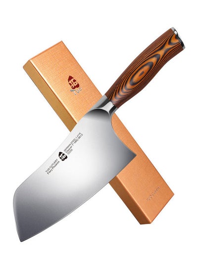 Buy Stainless Steel Kitchen Cutlery Chef Knife Brown/Silver in UAE