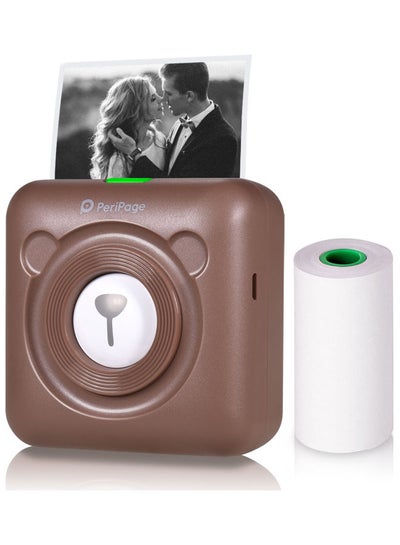 Buy A6 Mini Pocket Printer With AR Photo Function Brown in UAE