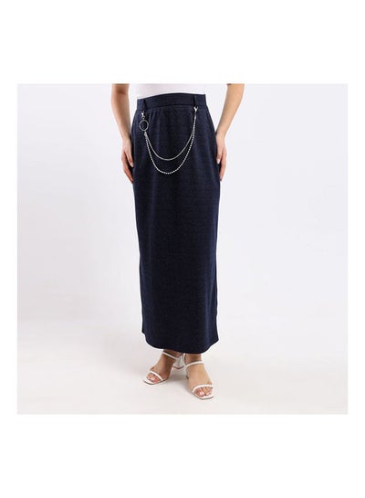 Buy Plain Basic Maxi Skirt Blue in Egypt