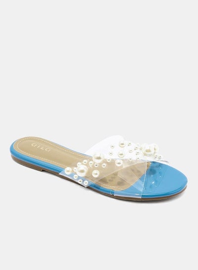 Buy Casual Flat Sandals Clear/White in Saudi Arabia