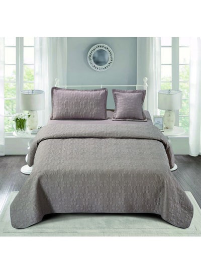 Buy 4-Piece Ultrasonic Compressed Comforter Set Microfiber Grey/Purple 160 X 210cm in UAE