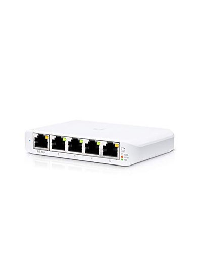 Buy UniFi USW-Flex-Mini Managed 5-Port Gigabit Switch with USB-C Power Adapter White in UAE