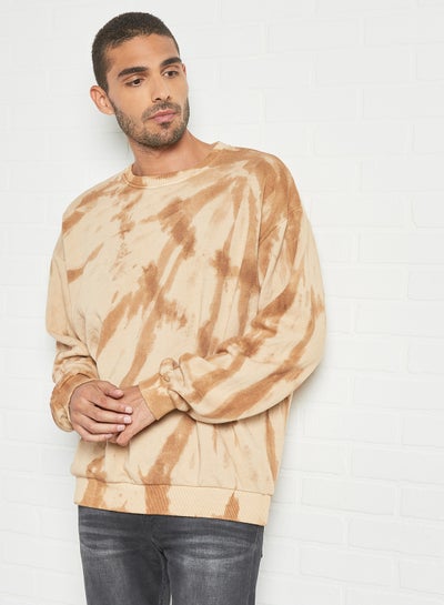 Buy Casual Tie-Dye Sweatshirt Brown in UAE