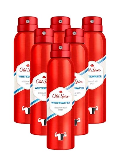 Buy Pack Of 6 White Water Deodorant Body Spray 150ml in UAE