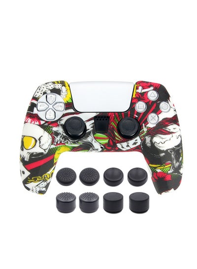 Buy Soft Silicone Protective Cover for Sony PS5 Controller with 8 Piece Thumb Grip Cap in Egypt