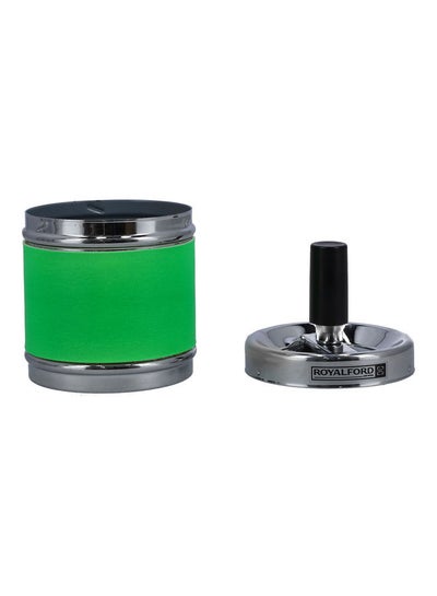 Buy Stainless Steel Ashtray Silver/Green/Black 6.7x6.7x11.6cm in UAE