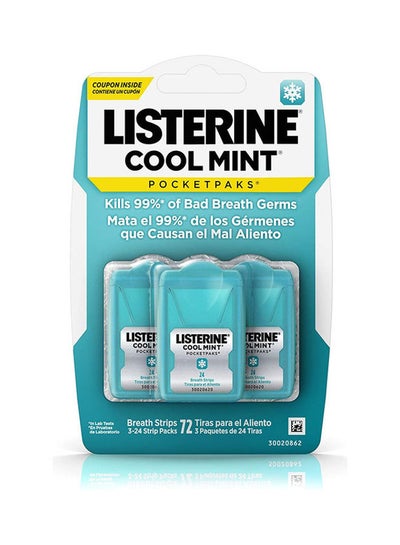 Buy Pack Of 3 Cool Mint Pocketpaks Portable Fresh Breath Strips White One Size in Egypt