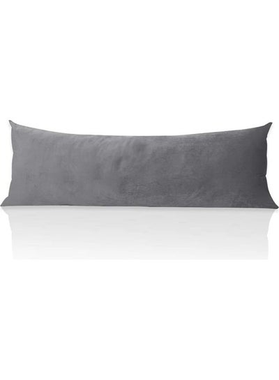 Buy Large Body Cotton Pillow with Removable Cover Cotton Grey 140 x 50cm in UAE