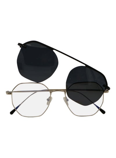 Buy Oversized Anti-Blue Light Glasses With Clip On Sunglasses in Saudi Arabia